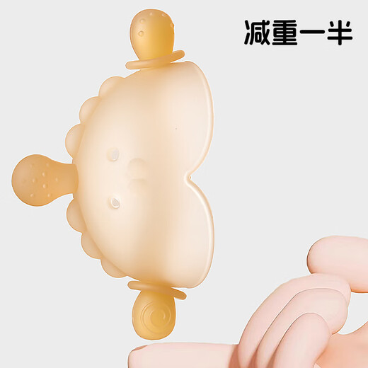 SunnyKinder chick half-grabbing teether baby molar stick baby teething period silicone toy chewing gum can be boiled and anti-eating hand artifact blue