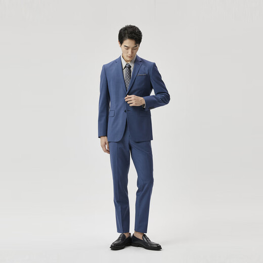 K-Boxing Men's Wear (K-Boxing) Sheep Wool Business Formal Fit Spring and Autumn Suit Men | HSFT1906 Mineral Blue A M