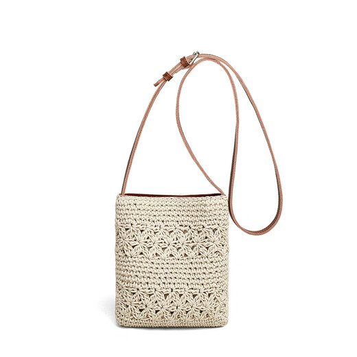 
viney woven bag women's bag new shoulder bag niche mobile phone bag birthday gift for girlfriend wife [off white] practical and fashionable small bag fashion brand high-end light luxury cotton thread bag beach bag