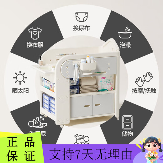 艺途森尿布台宝宝护理台新生婴儿床多功能移动换尿布幼儿洗澡台 其他 框 多功能护理台