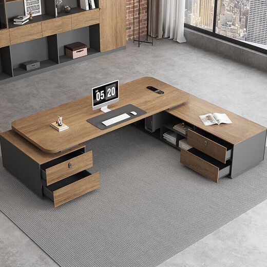 Fubaisen boss desk light luxury CEO desk chairman office general manager desk leader office desk and chair combination 2.2 meters boss desk E0 grade environmental protection board