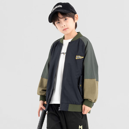 Duojia Boys Casual Jacket 2025 Spring and Autumn American Retro Baseball Uniform Top Children's Trendy Contrast Color Work Jacket