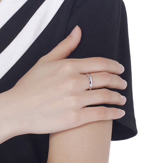 Nanfutong platinum ring for women PT950 smooth solid ring live Tianyuan ring couple ring for wife and girlfriend 5.36g