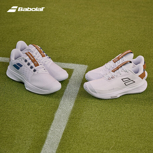Baibaoli Babolat Tennis Shoes для нового мужского устойчивого к износостойкому устойчивости Baibaoli Professional Training Competition Спортивная обувь Wimbledon Model 3A0S25C686-1097 Белый и синий 39 = 245 мм