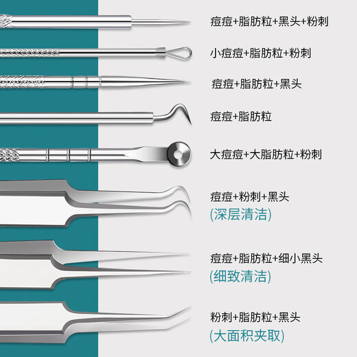 GECOMO Ultra-fine Acne Needle Set Blackhead Remover Beauty Tool Set (Cleaning Cotton Pads) 3 Pieces