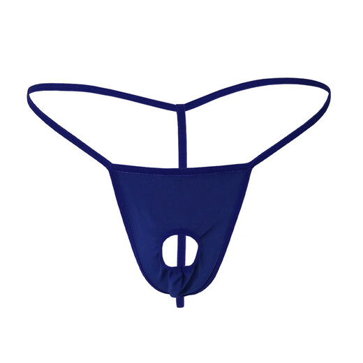 2024 Men's Naked Sleeping Underwear Sexy Revealing Hole T-Pants Leaking Ass T-Pants Large Stretch Briefs Gay Black Large Stretch One Size