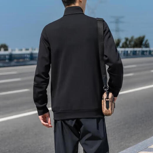 阿迪达斯 （adidas）官方舰店男装夹克 新款运动服跑步健身训练休闲时尚夹克外套 H12217/黑色-修身款/双面针织 S
