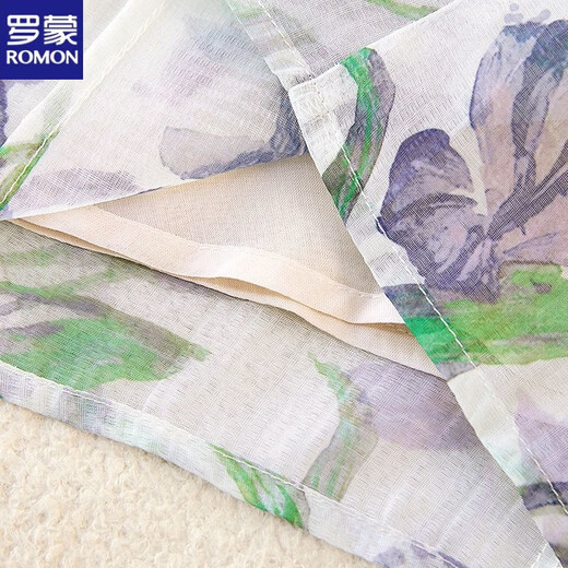 罗蒙（ROMON）碎花优雅半身裙2025夏季新款气质印花垂感系带中长款洋气 浅紫色 L 90-105斤