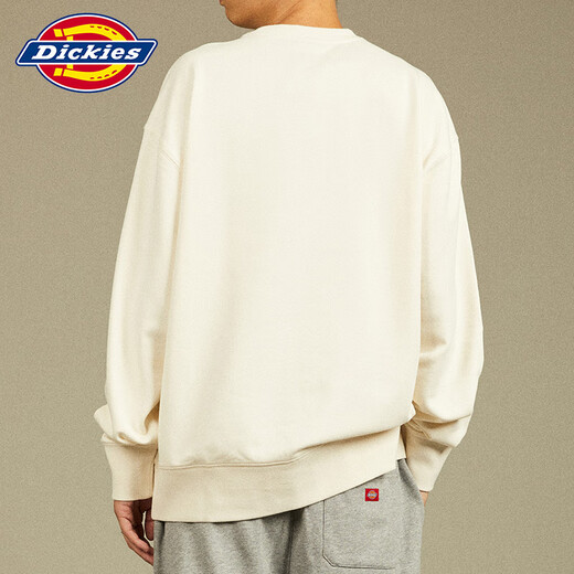 
Dickies round neck sweatshirt autumn and winter new style men and women couple casual loose printed logo pullover top Cream white 12596 colorful LOGO-same style for men and women XS