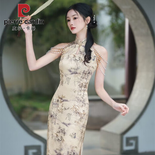 Pierre Cardin Sommer Neues Retro 2025 Temperament Verbesserte ärmellose chinesische Morgenkleid täglich Langes junges Cheongsam Kleid für Frauen Wz 9195 ICE Seiden Jacquard S