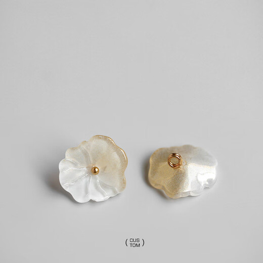 Jiyu Lotus Leaf Irregular Flowers Jade Buttons Designer Accessories Cheongsam Hanfu Shirt Decorative Buttons Cuffs White Gradient Apricot 5pcs 1pc