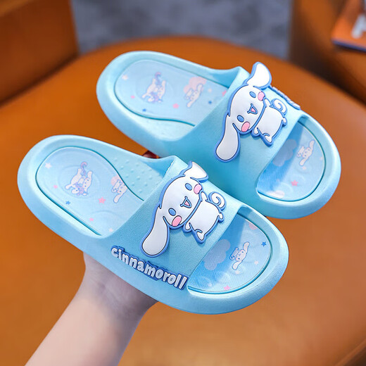 Sanrio Melody children's summer slippers for girls indoor bathing non-slip baby home boys' slippers purple Kuromi 34/35 [inner length about 21.5cm]
