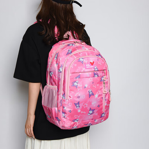 New backpack schoolbag large capacity junior high school students backpack sixth grade ridge protection lightweight burden reduction girl rose red
