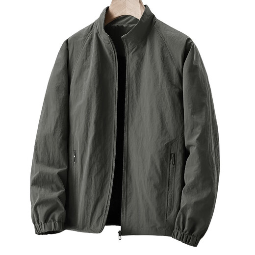 NASAOVER high-end brand jacket men's short spring and autumn thin windbreaker outdoor casual large size stretch loose sports jacket military green counter selection M 95-115Jin Jin equals 0.5 kg