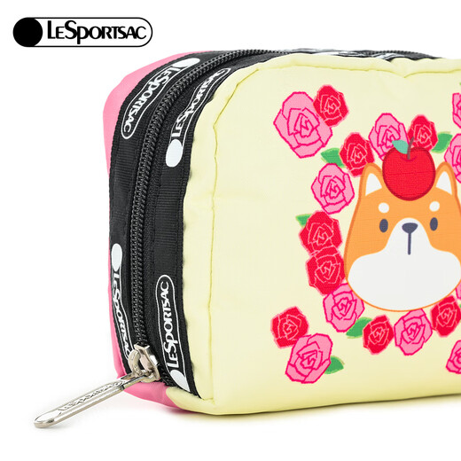 Lessportsac Trendy Trendy Serie süße Welpendrucklagertasche Clutch Geschenke Rose Shiba Inu