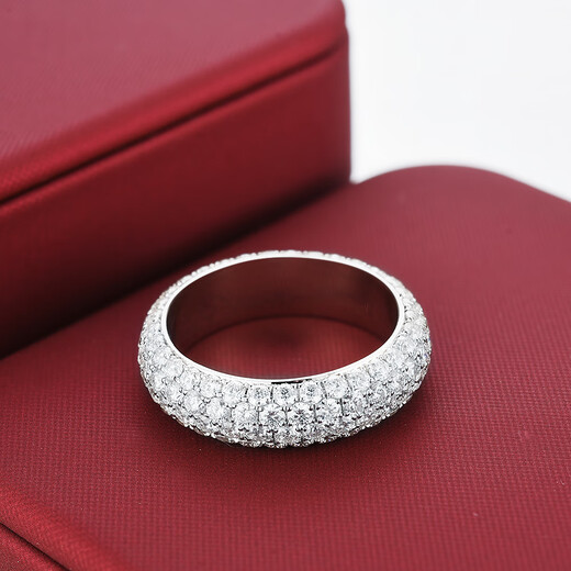 Genuine PT999 gold full diamond round ring, classic and versatile, customized for men and women, exquisite birthday gift for girlfriend, full diamond round ring, size 10