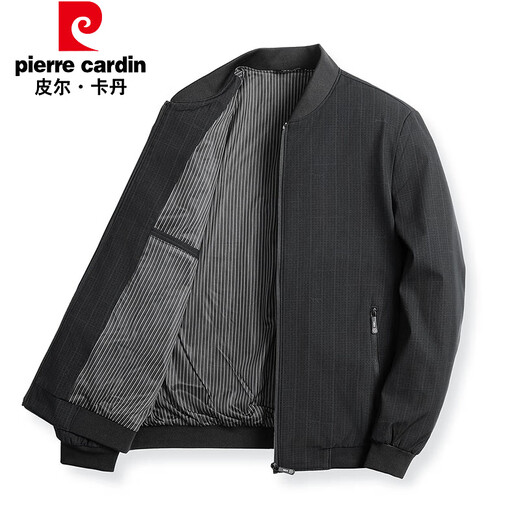 皮尔卡丹（pierre cardin）品牌夹克男款秋季爸爸装新款棒球服休闲商务男装中年上衣外套男 9902黑色 XL