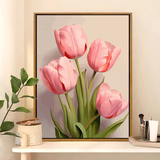 Yonghuan Heilung Tulpe Digitales Ölmalerei hohe Schwierigkeitsgrad-Hand-Passing-Zeit zur Linderung von Langeweile handbemaltem Ölgemäld