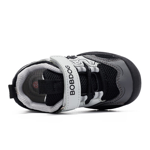 Babudou Children's Shoes Boys Autumn Soft Sole Versatile Toddler Shoes Children's 2025 New Baby Shoes Women's Comfortable Lightweight Functional Shoes Light Hemp Gray/Black 26 Suitable for Feet Length 15.7cm