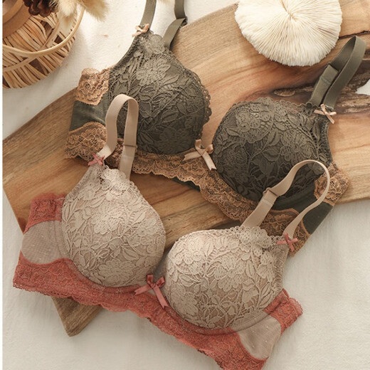Victorias sexy Dessous-Frauen kleine Brüste versammelten und die Brustkollektion von Top-Toping-Einstellung ohne Stahlring-Spitzengeschenk-Geschenkset Victoria's Secret Kyoto Tea Single Piece 70A 32/70 [AB Cup]