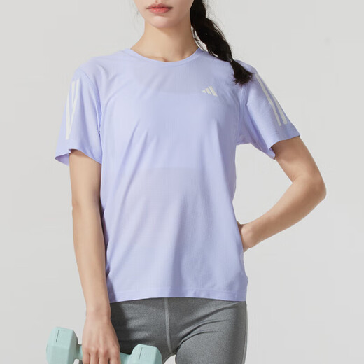 Adidas women's sports suit 25 summer new fast drying breathable casual short-sleeved T-shirt loose trousers two-piece set JD6435+JZ2173 XL