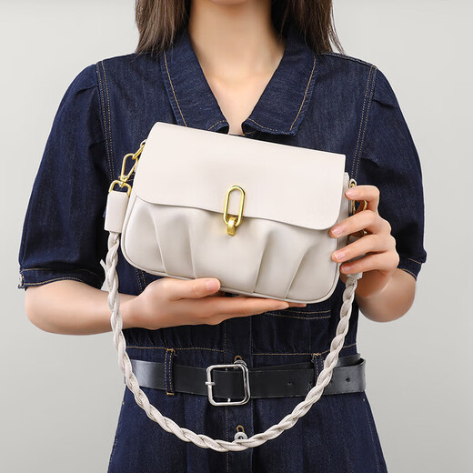 CALVIAKRIM International Light Luxury Brand 2025 New versatile cloud bag underarm trendy fashion genuine leather high-end shoulder bag for women apricot coffee color
