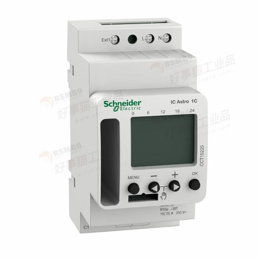 Schneider Electric Programable Time Control Switch ACTI9 IC ASTRO1C Smart 10A, 1 Kanal CCT15940_ITA_4C_24H/7D_30