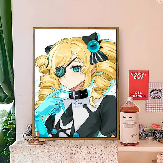 He Jian Gongdanzi Party Escape from the Horror Night DIY Digital Oil Painting Cartoon Hand Drawn Filling and Coloring High Appearance LL17062 Acrylic Painting + Professional Oil Canvas + Multiple Professional Brushes + Wall-mounted Tools 30*40cm Thick solid wood inner frame