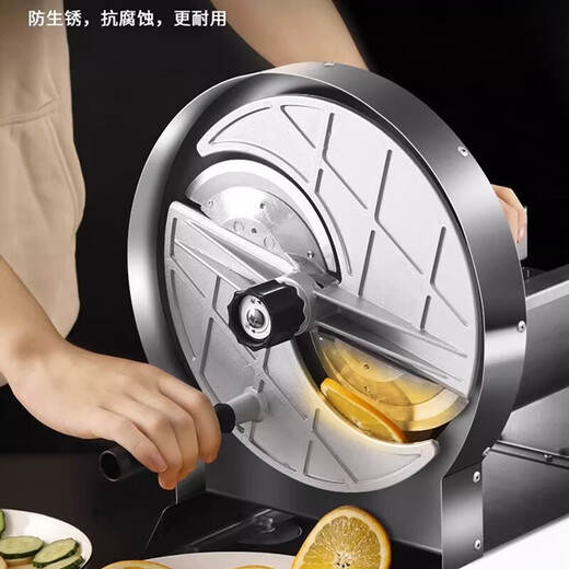Baijie Fruit Slicer Fully Automatic Fruit Slicing Artifact Commercial Manual Stainless Steel Potato Chip Machine Lemon Slicer Upgraded丨Circular Slicer-Stable 6-foot Pad