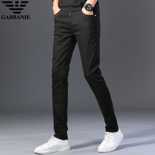 
Chiarmania high-end black jeans men's spring and autumn new slim foot trousers K683 black 28