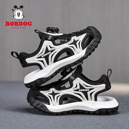 Sandalias de punta de niños Summer 2025 Nuevas zapatillas de playa para niños Medium grandes para niños Sandalias de deportes de SOLP SPORT SOLO TBDK983 NEGRO 32 Longitud de zapatos 20.5cm