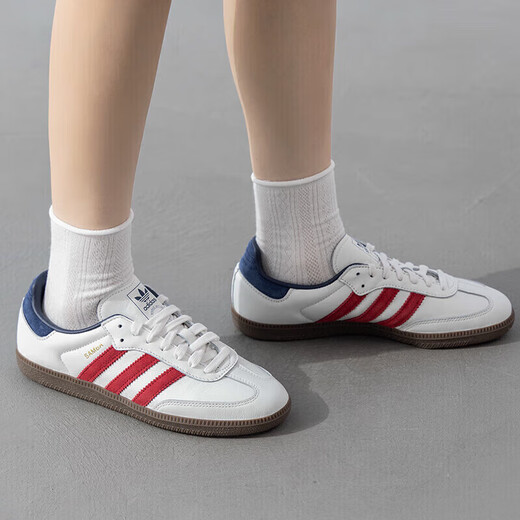 Adidas women's shoes 2025 spring new T-toe shoes retro genius shoes VL COURT 3.0 sports shoes IH4881/bright white/deep indigo/victory red 36