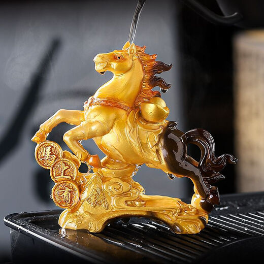 Color-changing tea pet horse to successfully attract wealth ornaments can raise high-quality animals, zodiac signs, horse tea, tea table decoration, small gifts, make money immediately - turn golden