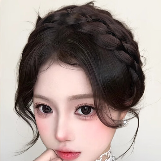 Jiaoxuefei Jiaoxuefei fishbone braid wig headband brown and black new twist braid hairpin hair bundle headband braided headwear