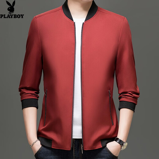 Playboy Playboy Business Casual Ejecutive Jacket Men's Daddy's Daddy's Daddy's Wind Trait Baseball Traje de béisbol para hombres con cuello de béisbol 9207 de dos lados.