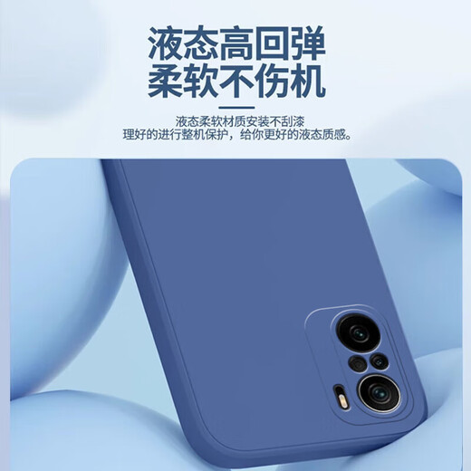 Suitable for Xiaomi Redmi K40 mobile phone case Redmi K40 new liquid lens fully surrounded anti-fall internet celebrity thin and simple liquid anti-fall wear-resistant all-inclusive fine hole lens Redmi K40 (Elegant Black)