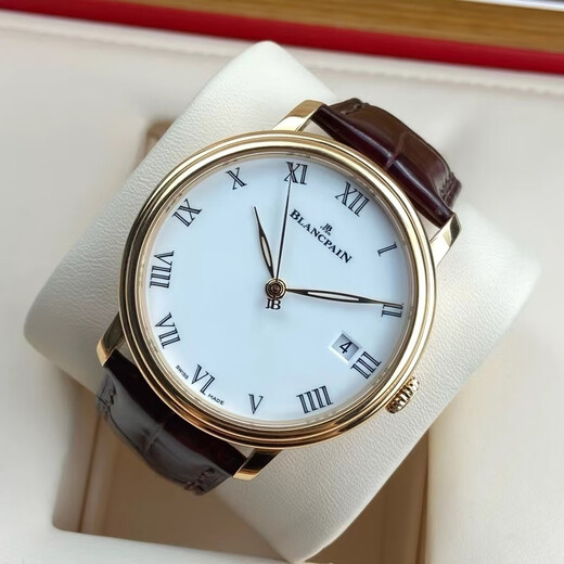【二手99新】全套宝珀（blancpain）男表经典系列自动机械表月相月份星期显示二手奢侈品男士手表 42白盘6630-3631-55B