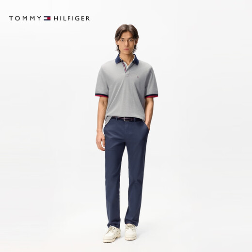 TOMMY HILFIGER男装商务通勤绅士暗纹肌理轻薄微弹直筒西裤长裤休闲裤32067 藏青色DW5 -直筒版-正常拍 34 （2.7尺）