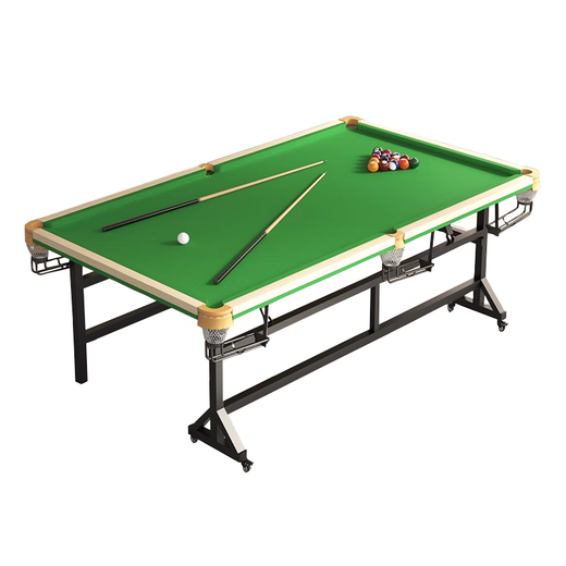 PNT billiard table home practice table for adults Chinese-style black eight-ball indoor five-point practice vertical folding model 200cm carbon steel-solid wood billiard table (full set of gifts)