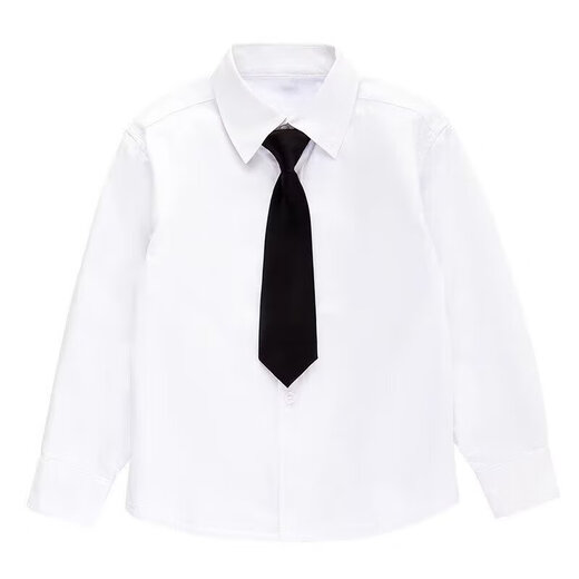Children's shirt short-sleeved boys and girls white shirt thin solid color medium and large children's performance school uniform long-sleeved children's shirt white 140