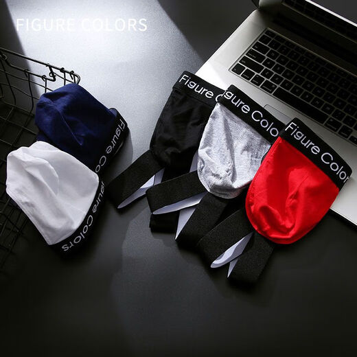 
Shantou Lincun fitness thongs for men's sexy low waist double thong underwear pure and sexy personality and one-piece style to avoid gay black M 80-100Jin [Jin equals 0.5 kg]