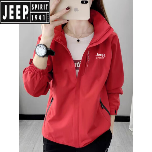 
Jeep (JEEP) jacket for women in spring and autumn three-in-one removable windproof waterproof plus velvet thickened mountaineering suit men's jacket white women (winter two-piece set) inner liner removable M
