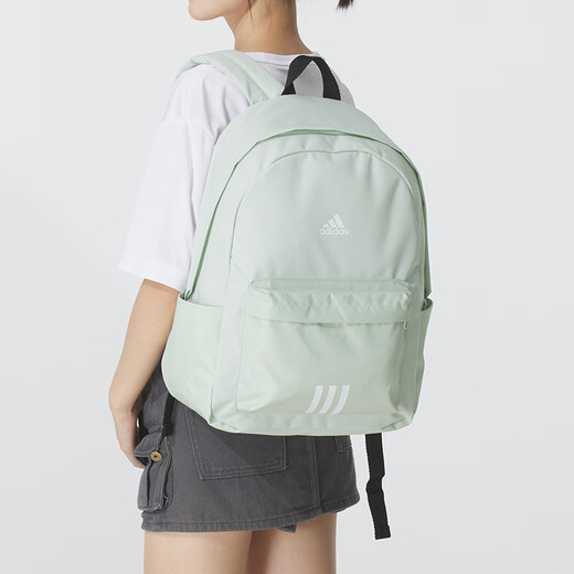 Adidas rucksack Männer und Frauen Tasche 25 neue Sport- und Freizeittasche Schwarz Einfacher Reisen -Rucksack Schoolbag KC9896/Light Mint Green 15 cm x 36 cm x 44 cm