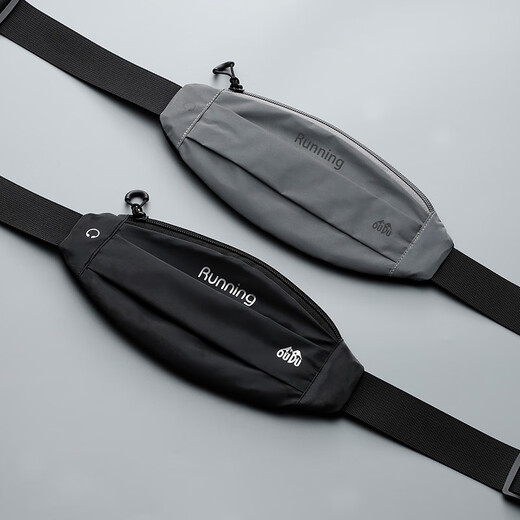 JCZS sports waist bag women's running mobile phone bag men's waterproof summer mobile phone artifact fitness invisible light morning running belt sports handbag black arm and wrist dual use