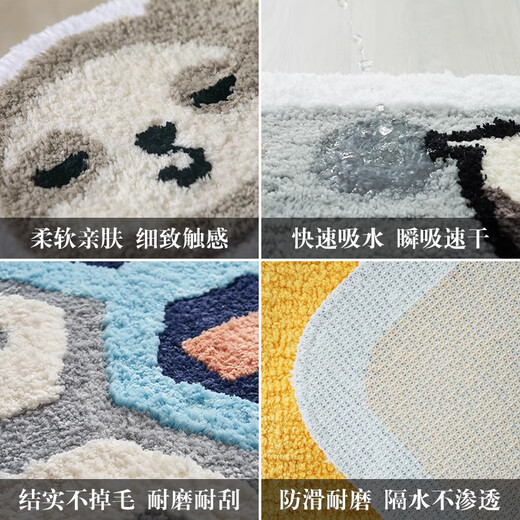 Qingzhu Jiapins neuer japanischer Cartoon Tuftted-Teppich-Nachahmung Kaschmirbodenmatte Badezimmer Saugle Floor Matte Kinderzimmer Nacht