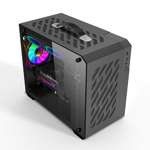 未知玩家动力火车X100机箱手提便携MATX紧凑台式机ITX迷你侧透游戏电脑小机箱凑型桌面DIY迷你白色Type-C 未知玩家X200黑色 支持240水冷