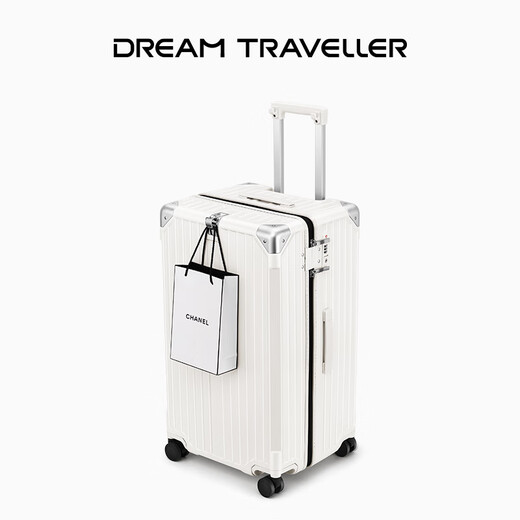 Dream Traveller großer Kapazität Koffer Universal Wheel Neues verdickter Trolley Hülle Übersee Reisekennwort Koffer Männer und Frauen White_Bei White 20 Zoll