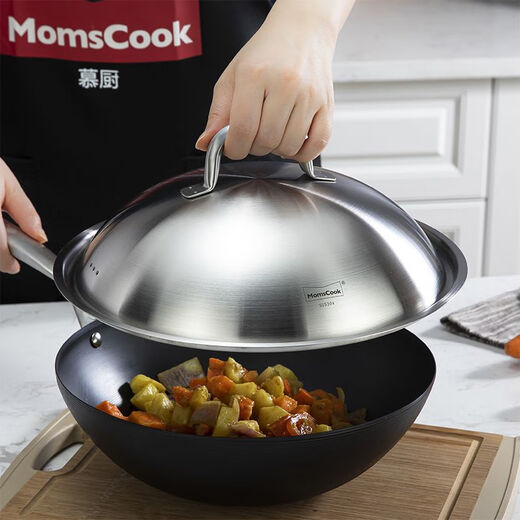 Muchu pot lid 304 stainless steel wok iron pot steamer suitable for 2830323436cm high arched lid 32cm