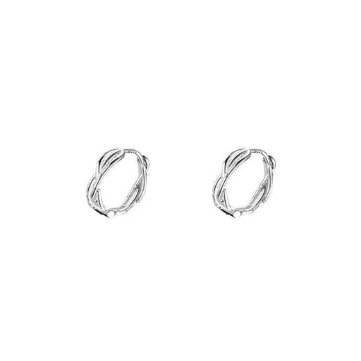 FVIP Old Phoenix 999 sterling silver pure silver hypoallergenic women's Japanese and Korean sense of personality temperament thorn ear buckle circle earrings Japanese and Korean thorn earrings pair