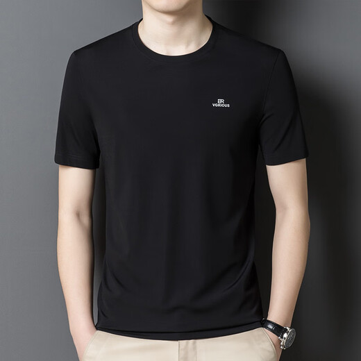 
DVW International Men's Clothing Brand Short Sleeve Men's T-shirt Summer Thin Solid Color Round Neck Casual Fashion Half-sleeved Top Dark Green 2XL 54